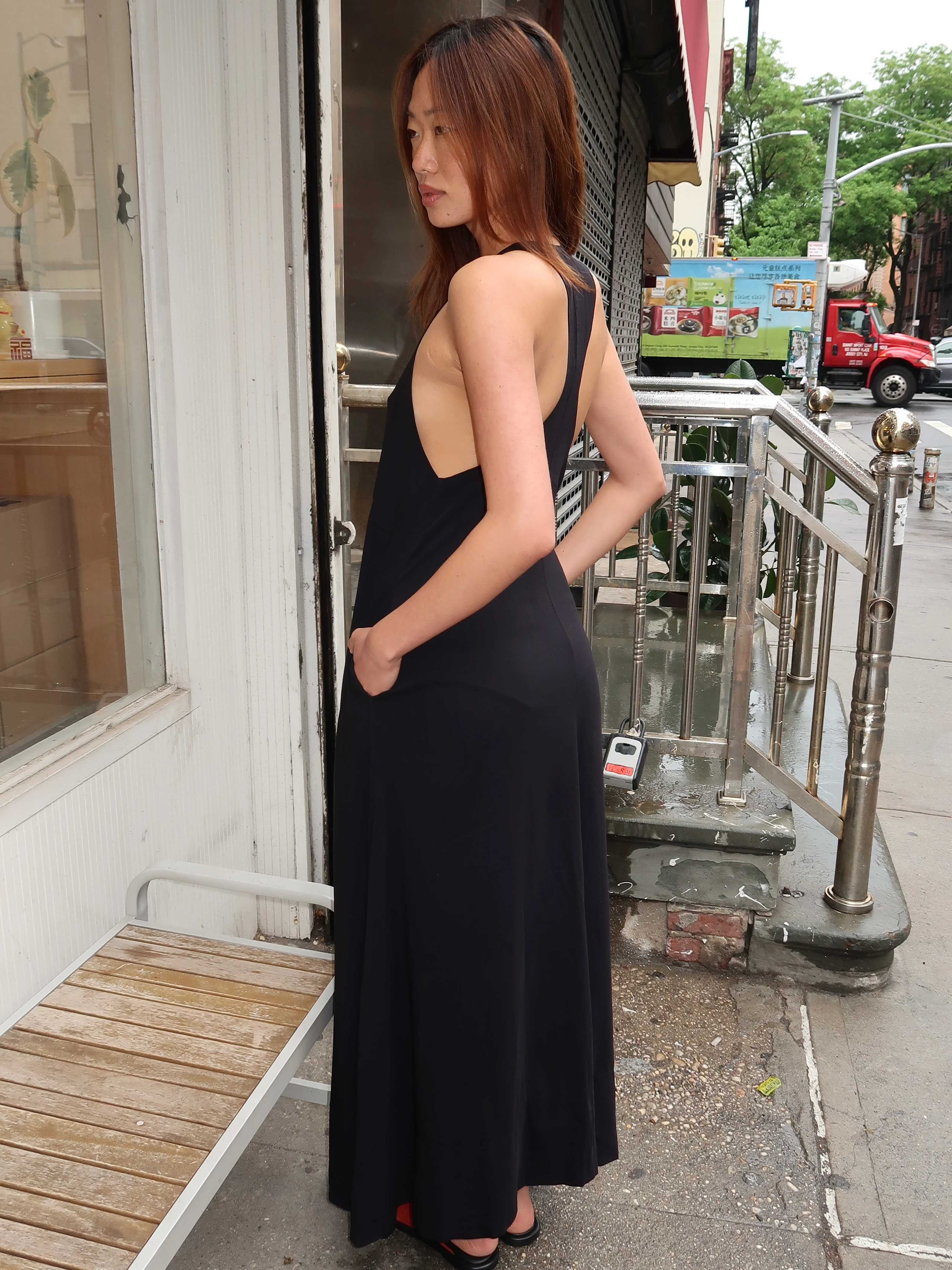 Fluid Tank Dress in Black - Image 3