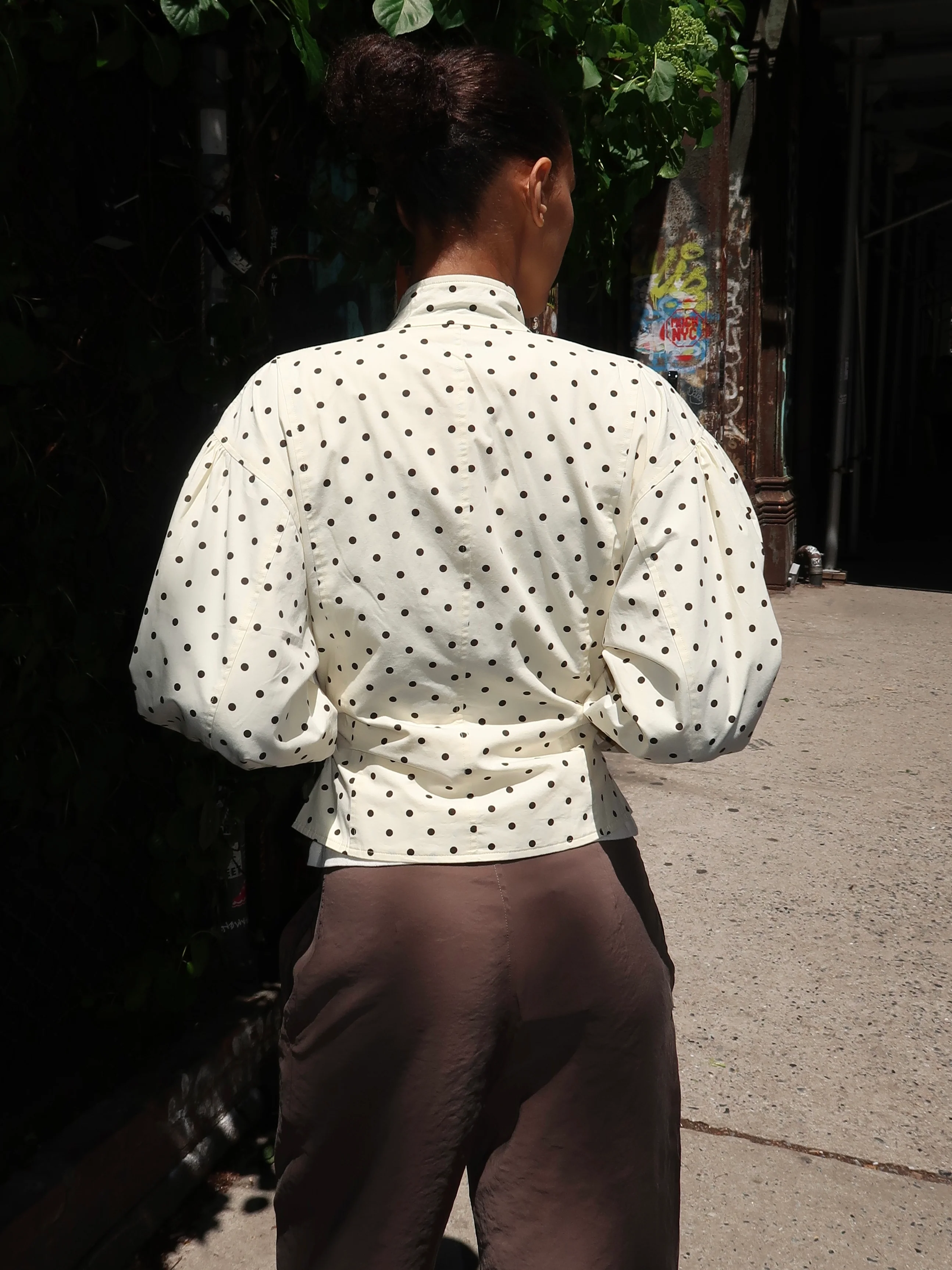 Globo Jacket in White Polka Dot - Image 3