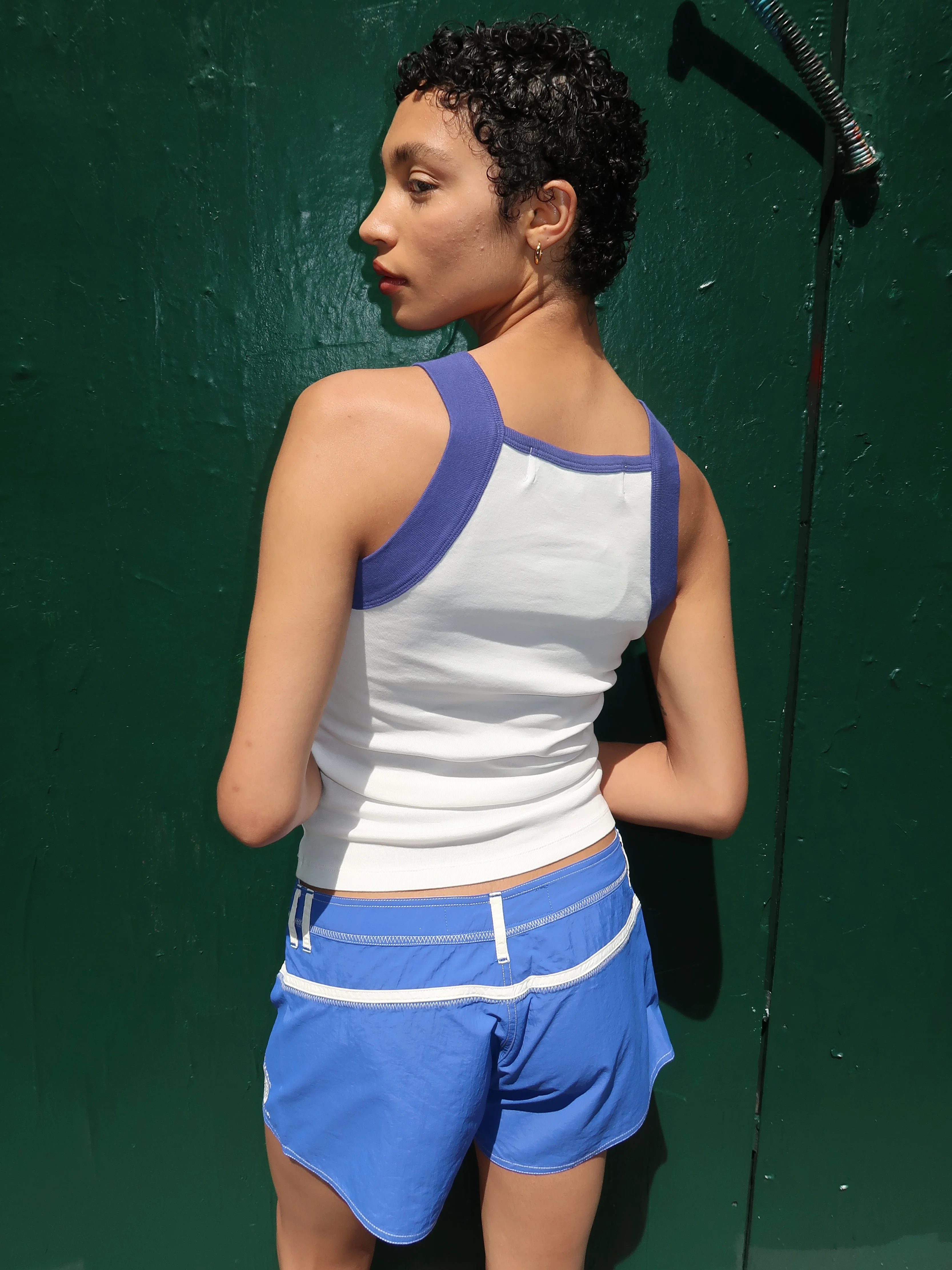 Greece Tank Top in White/Blue - Image 3