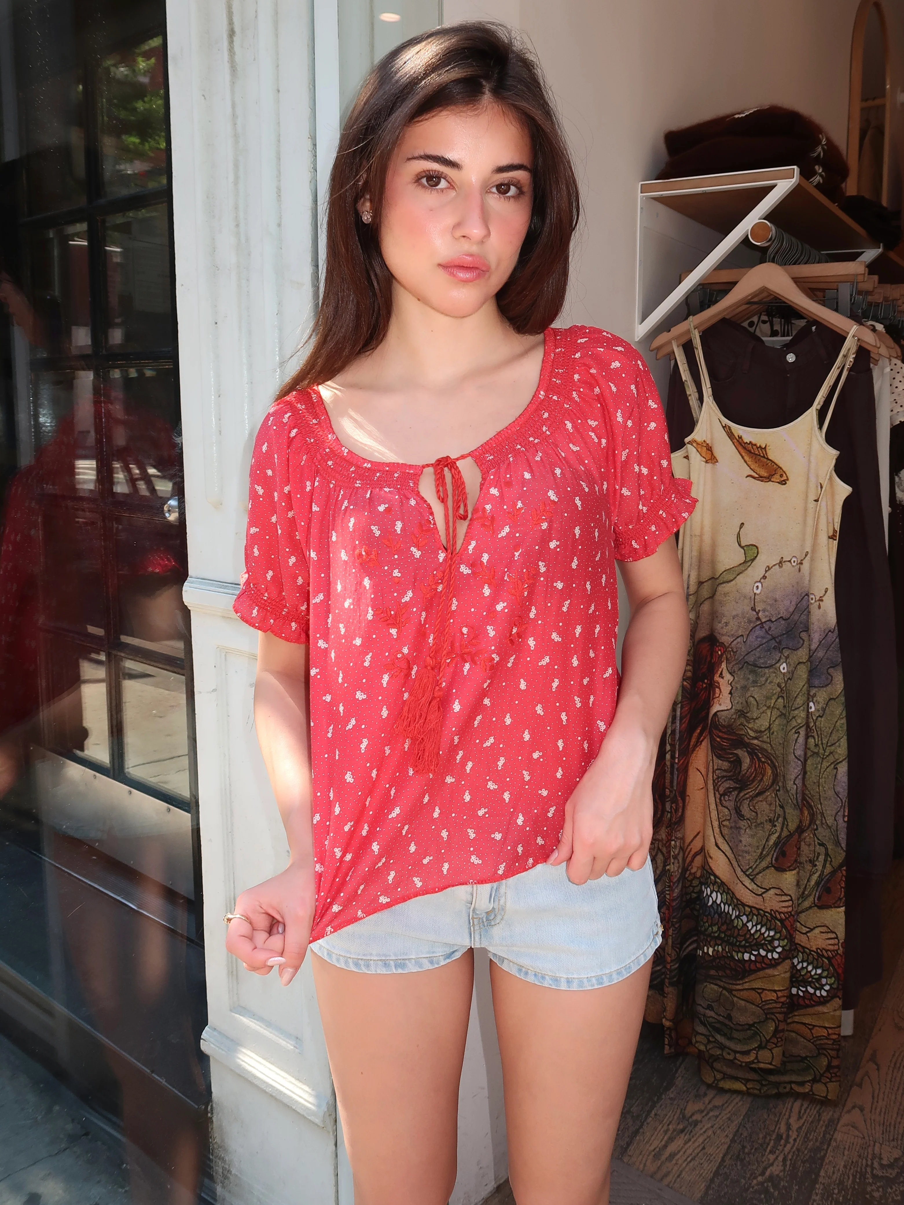 Katie Embroidered Top in Bandana - Image 3