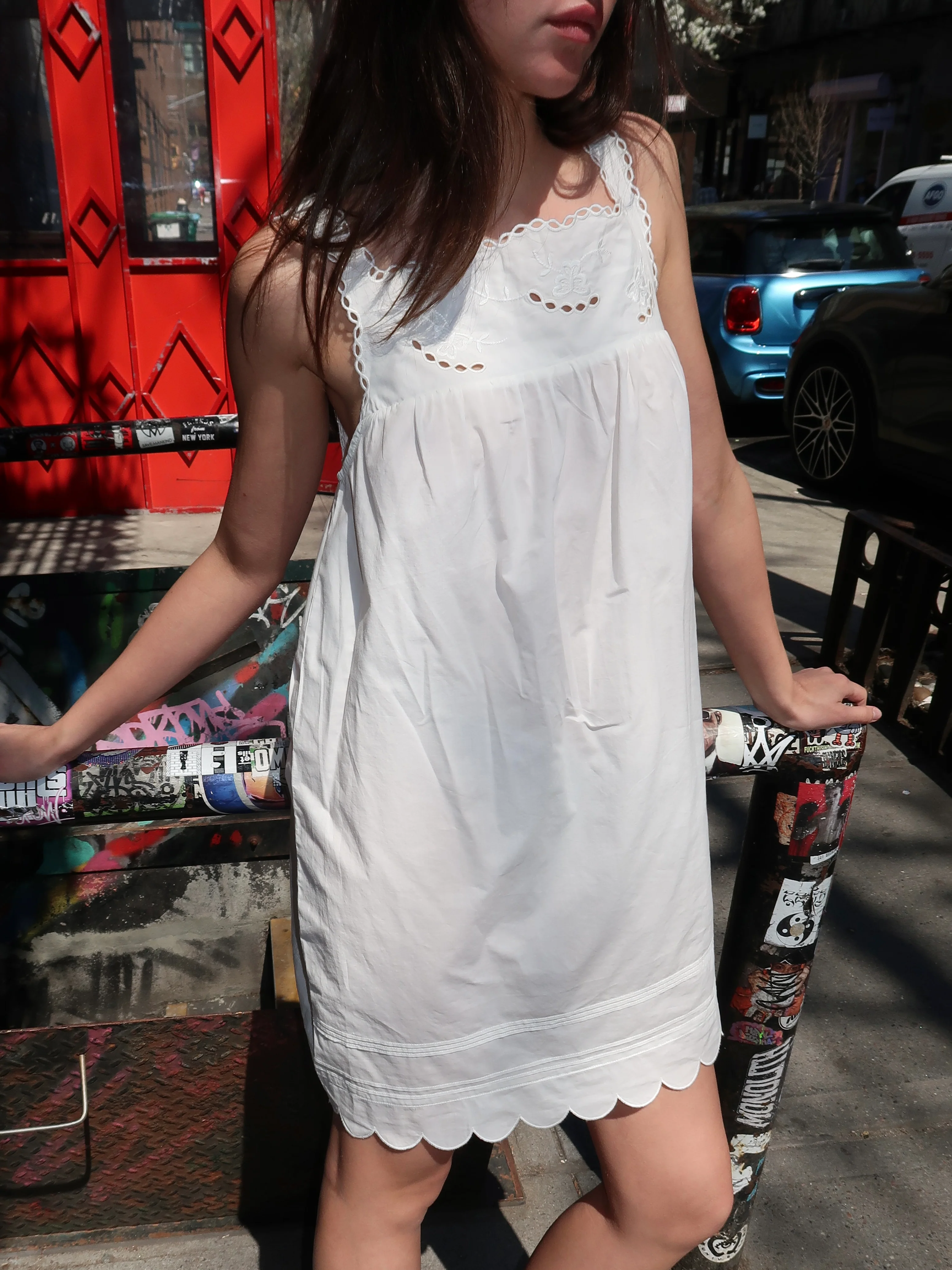 Kirsten Babydoll Dress in White - Image 4