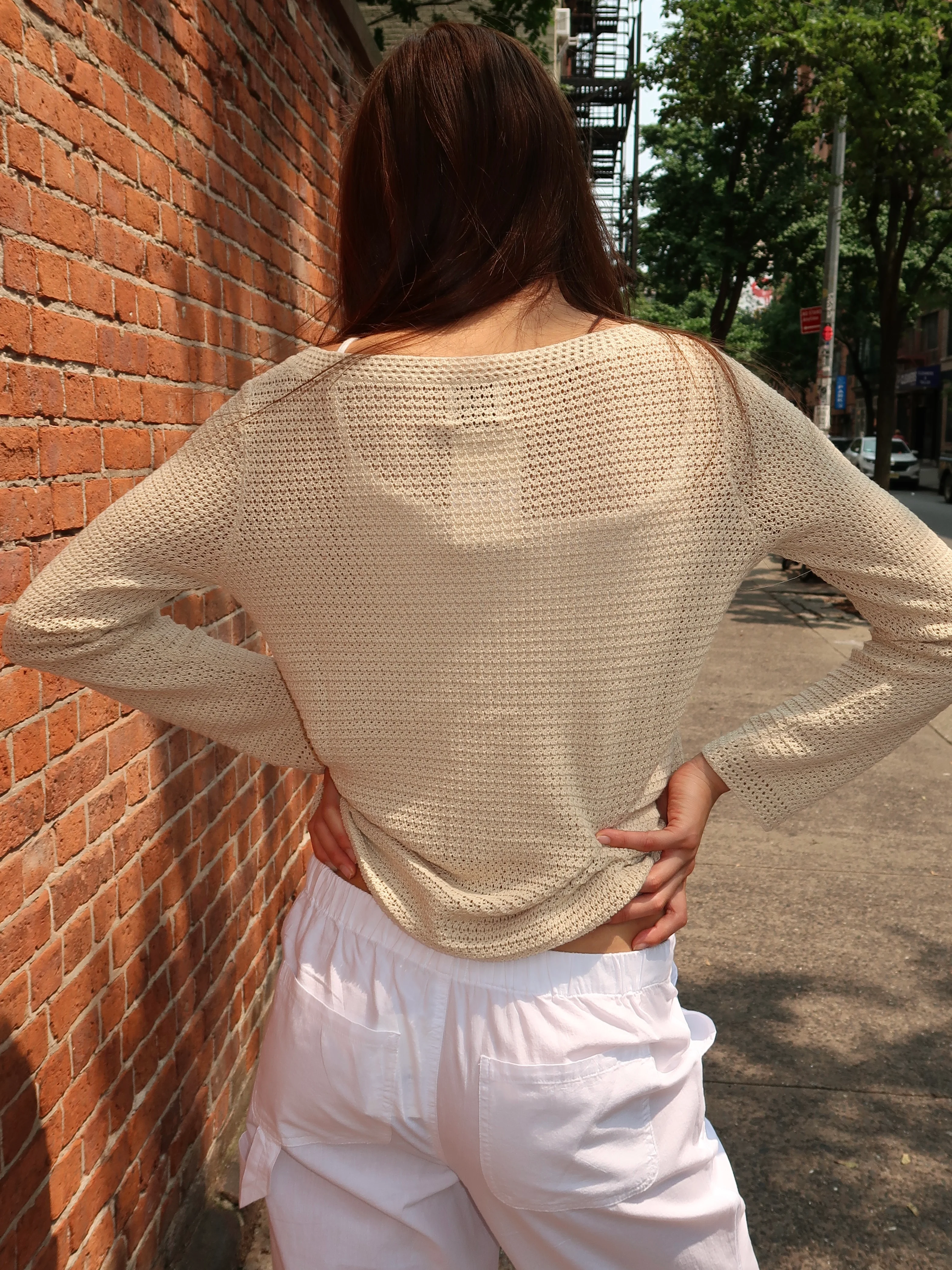 Lennon Cardigan in Beige - Image 3