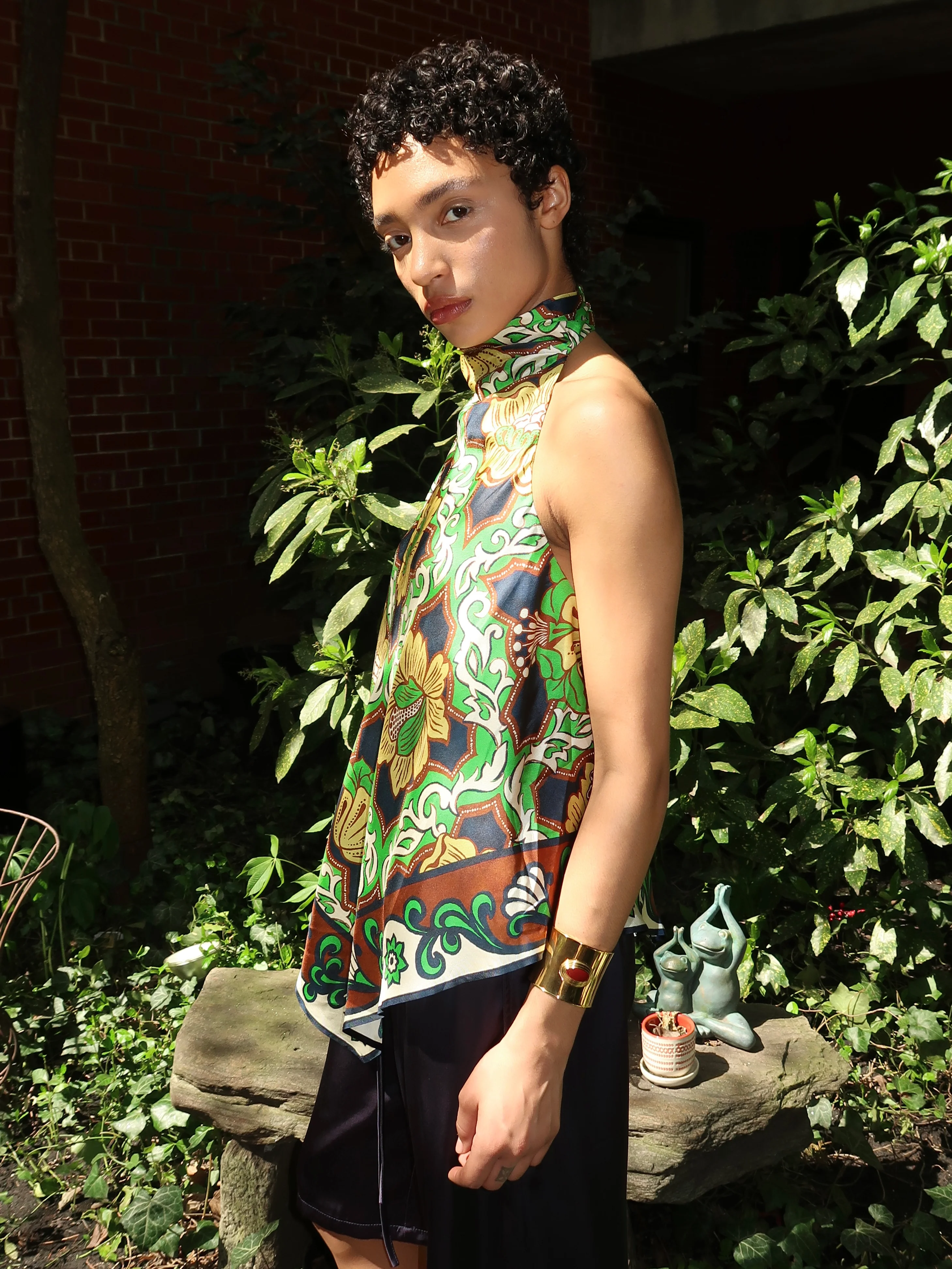 Liana Silk Top in Multi - Image 4