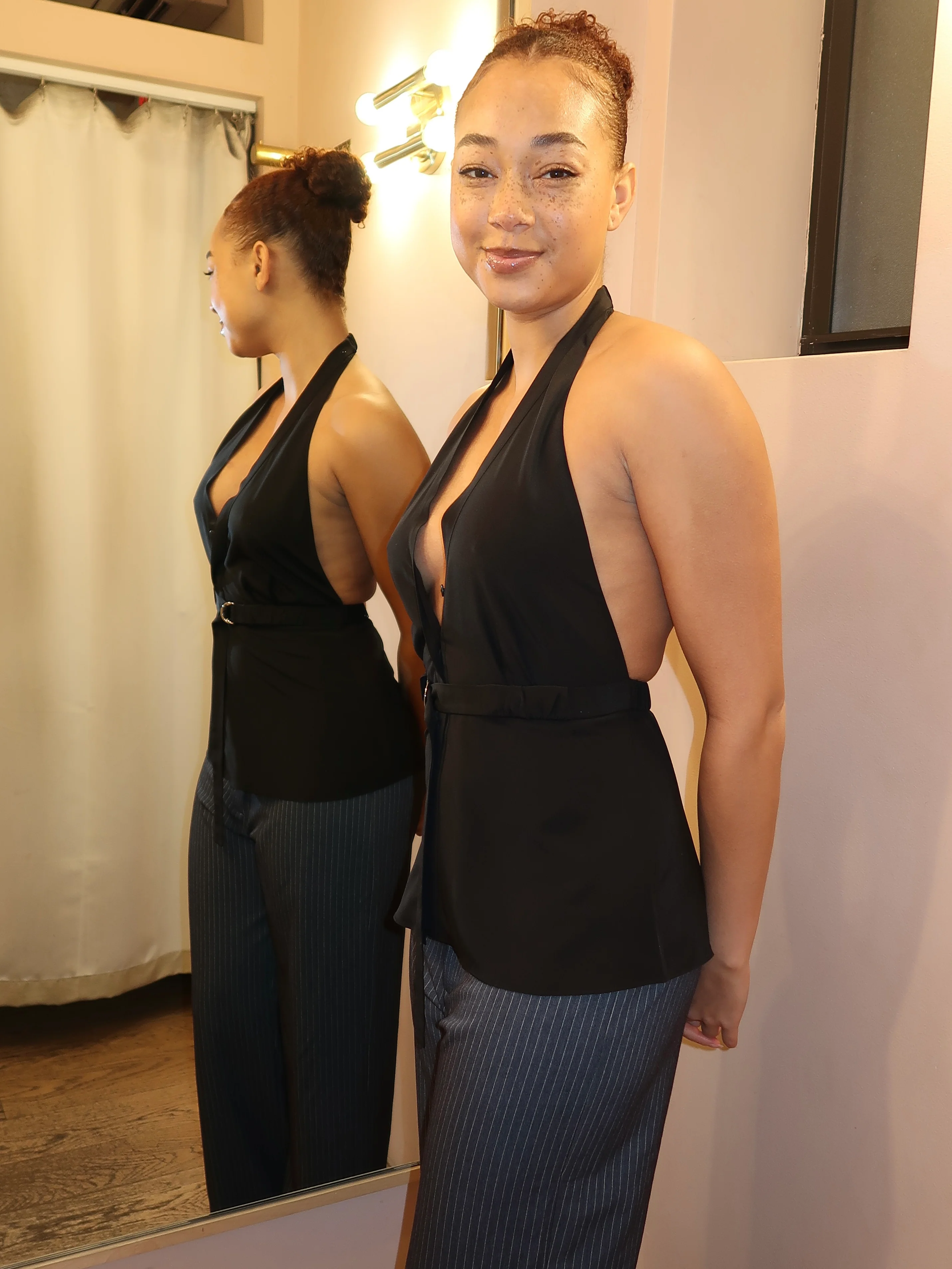 Lora Halter Top in Black - Image 4