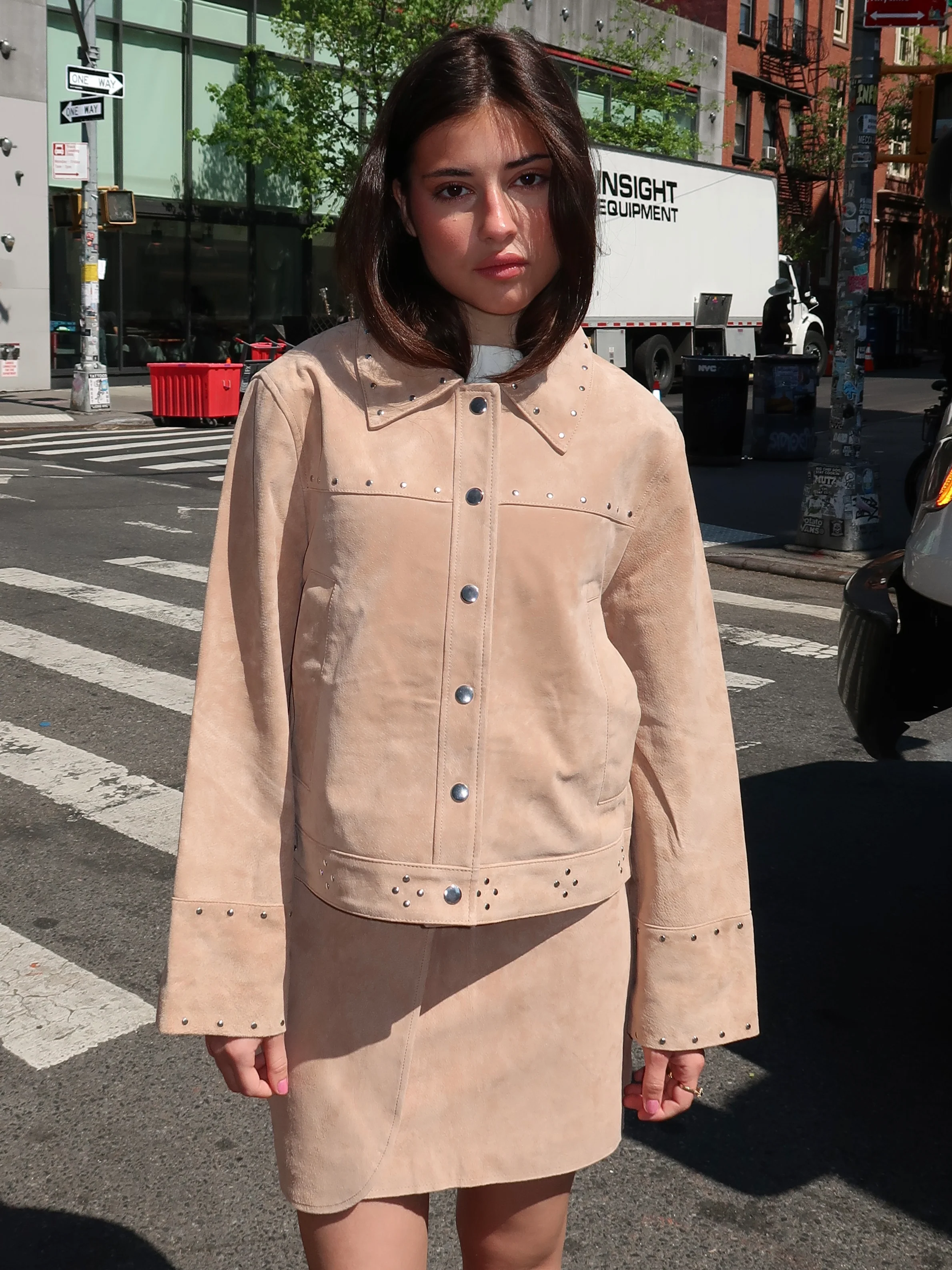 Luana Real Suede Taupe Jacket - Image 4