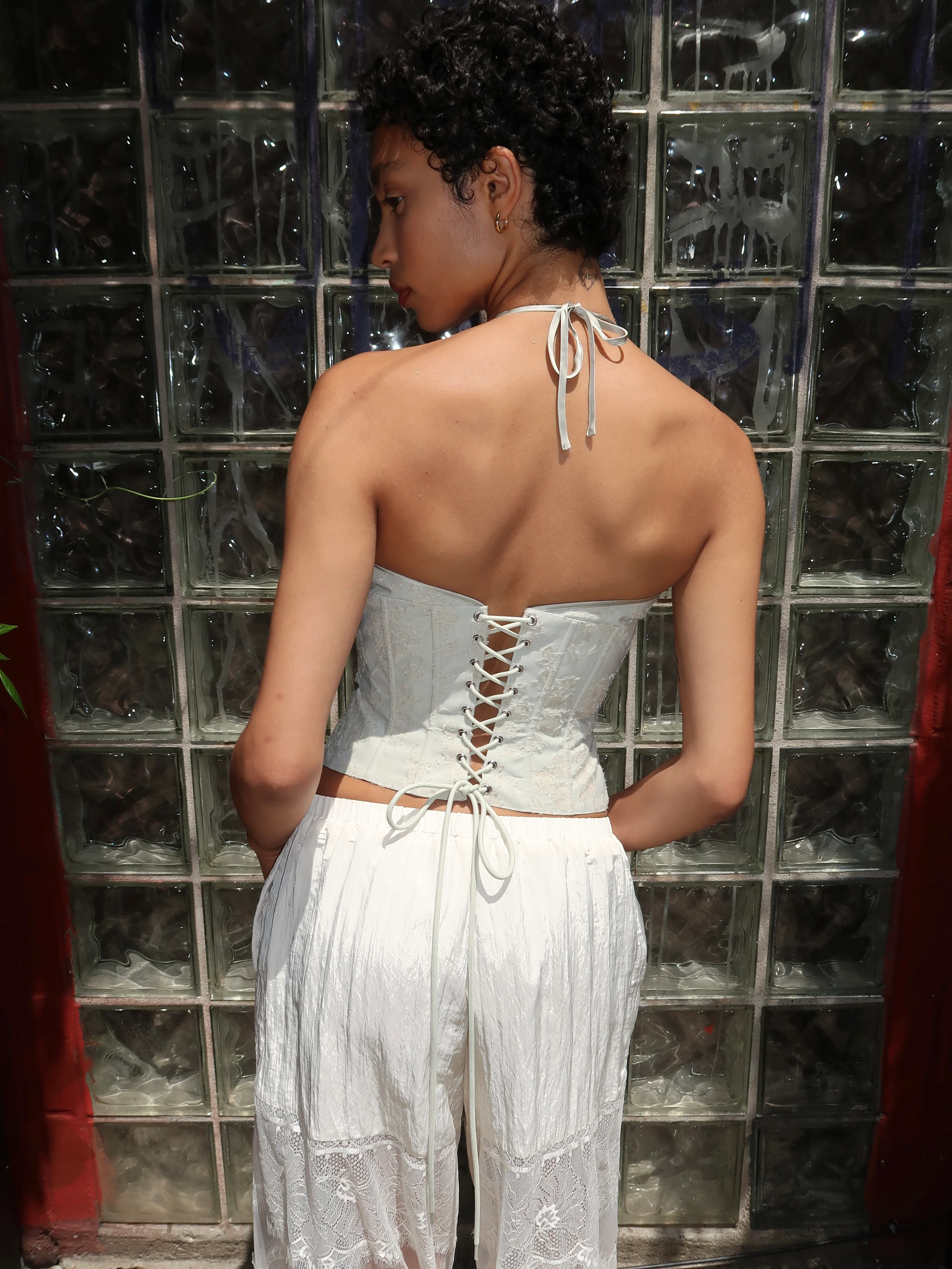 Marini Floral Corset in Soft Sage - Image 3