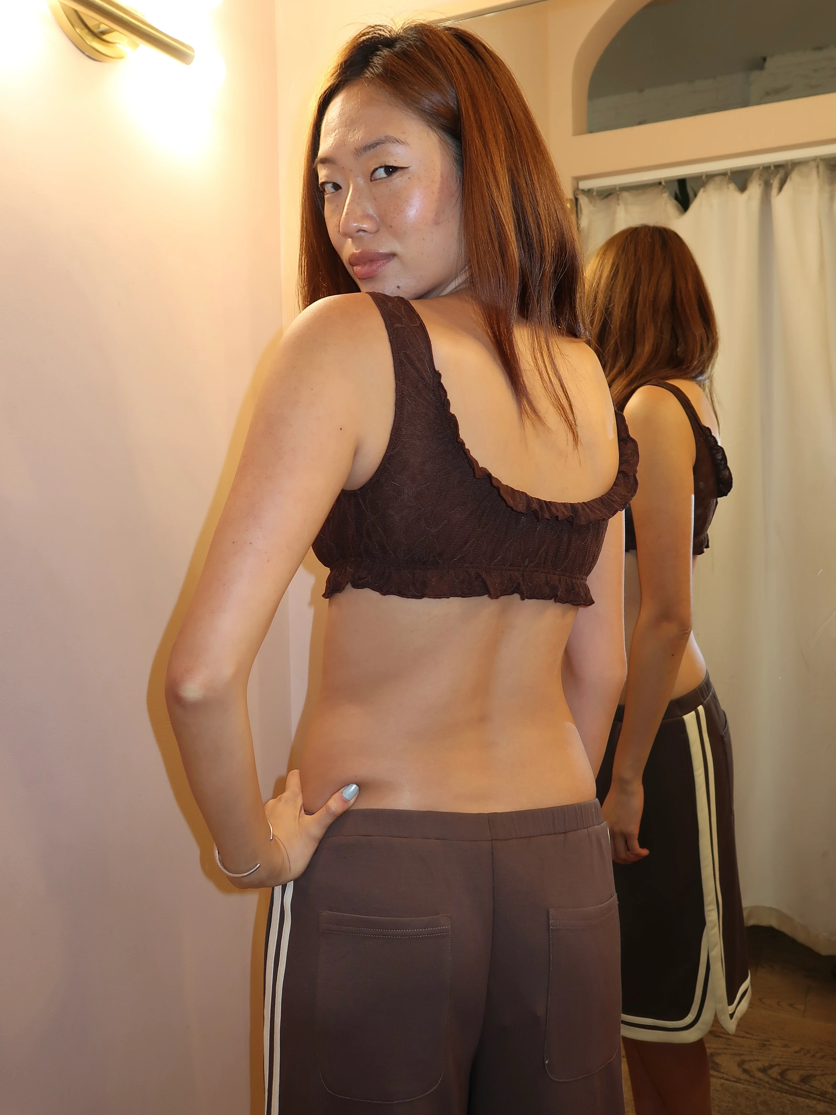 Mariposa Ruffle Bralette in Chocolate - Image 3