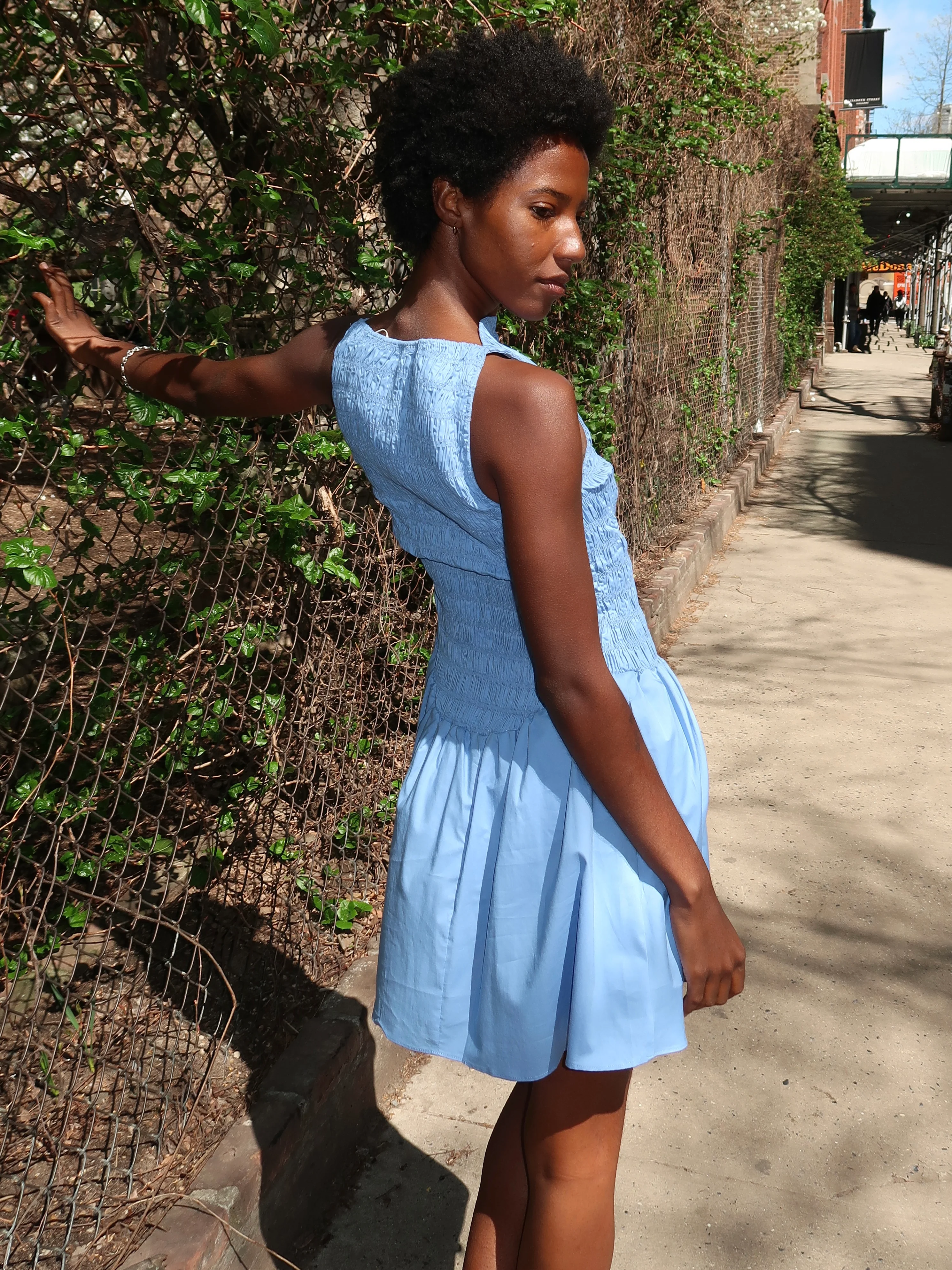 Martina Mini Dress in Venice Blue - Image 3