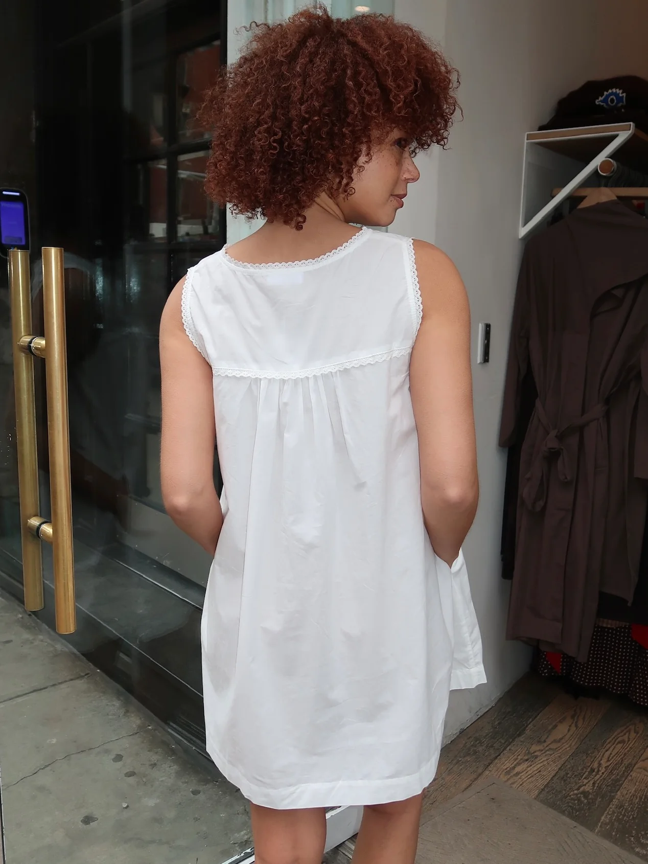 Mary Babydoll Dress in White - Image 3