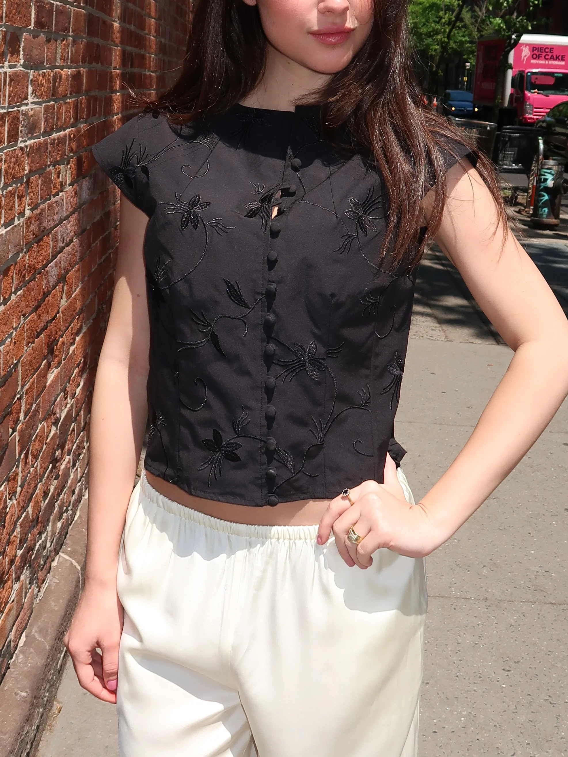 Melani Black Asymmetric Blouse - Image 4
