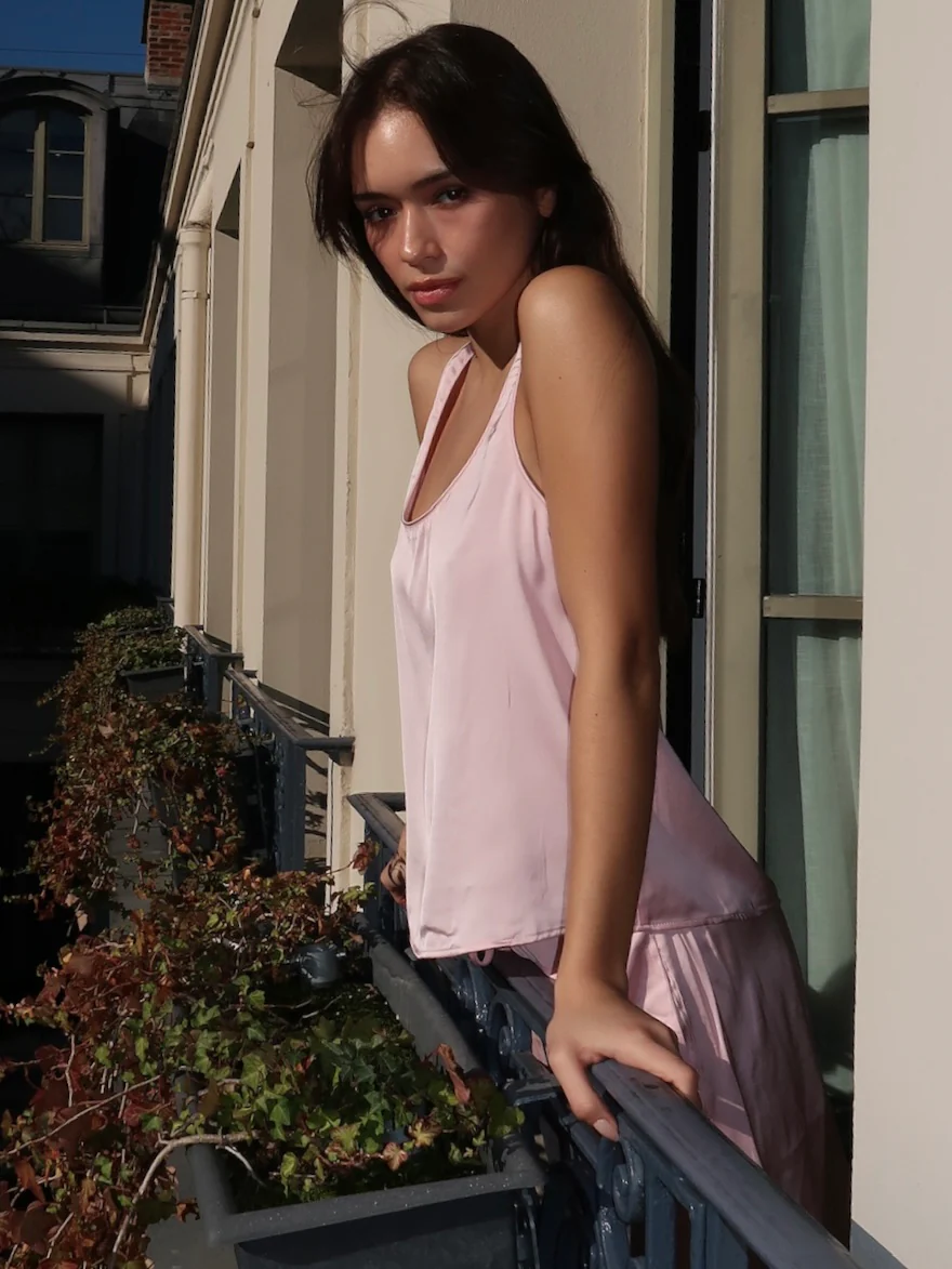 Mikayla Tank Top in Ballet Pink - Image 2