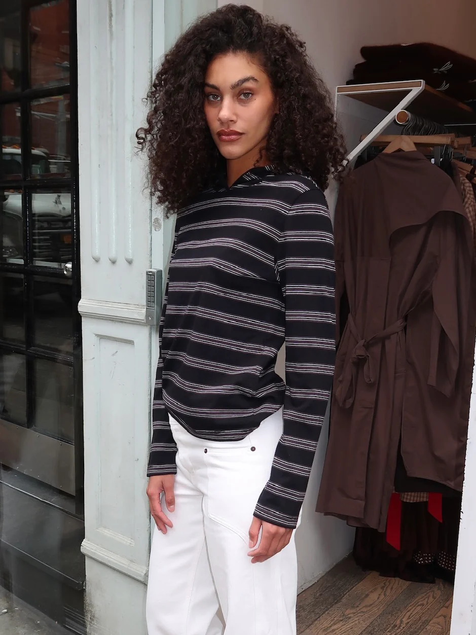 Nellie Shirt in Black Stripe - Image 4