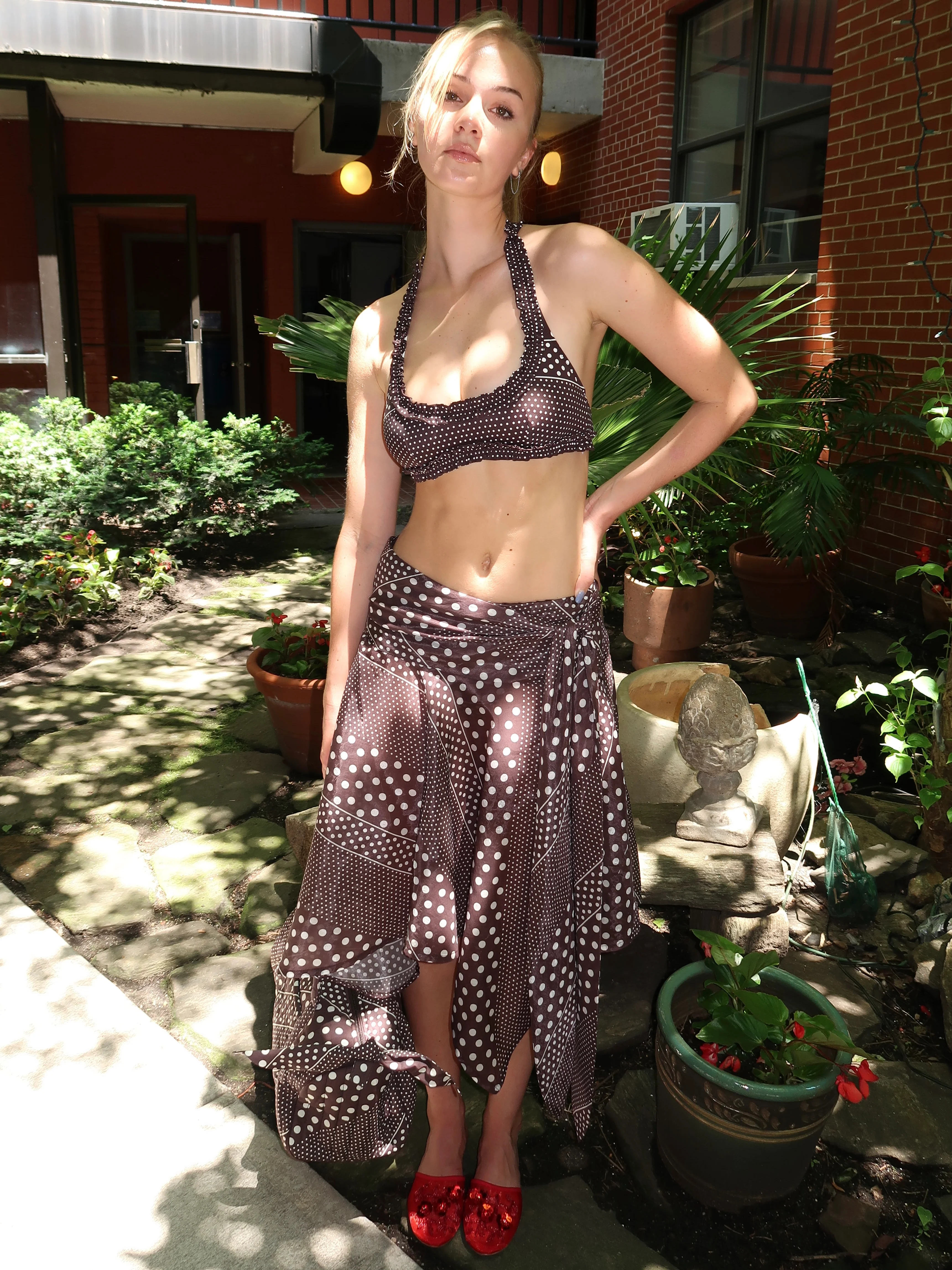 Parker Sash Skirt in Dark Brown - Image 4