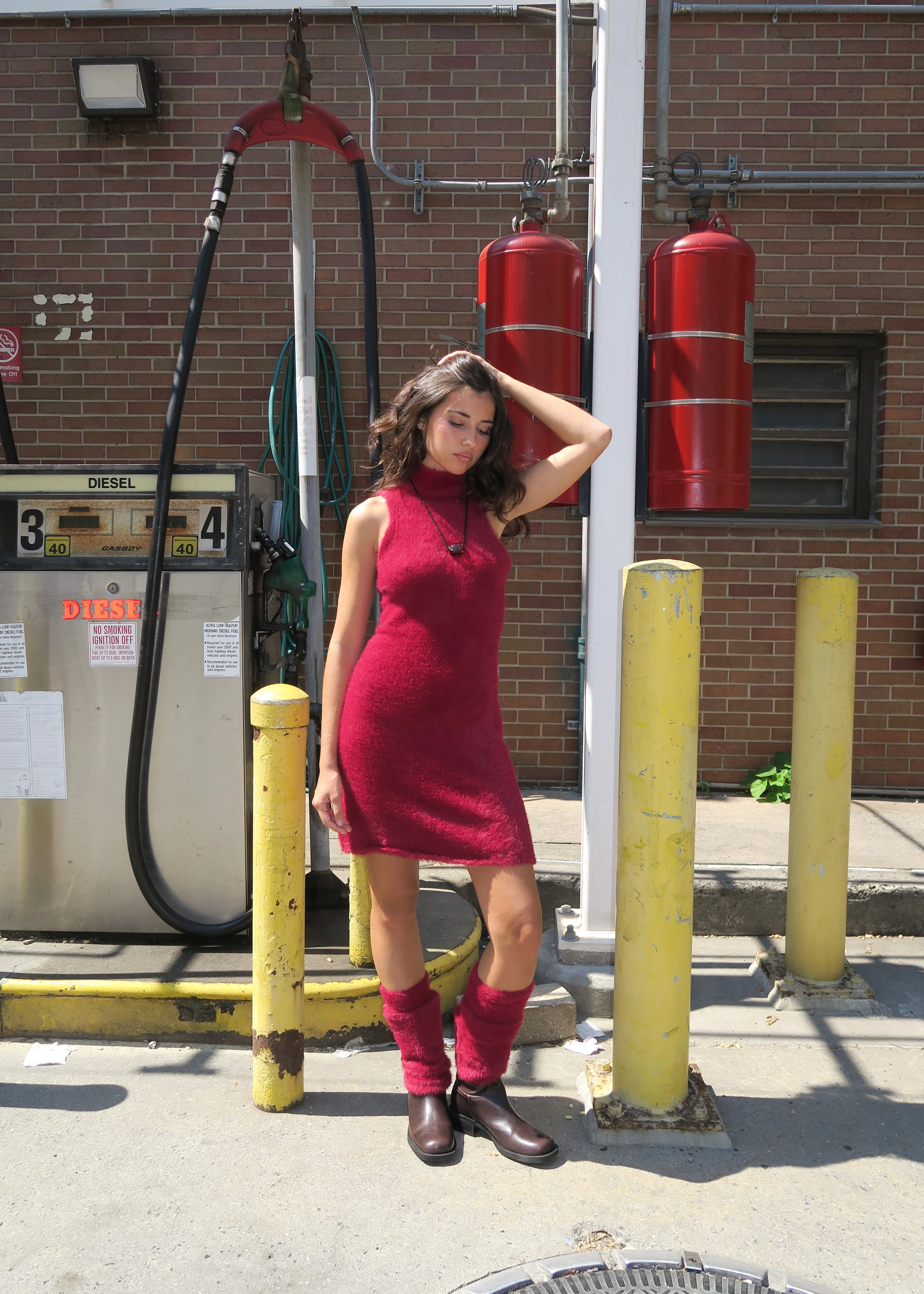 Pearl Knit Dress in Bordeaux - Image 2