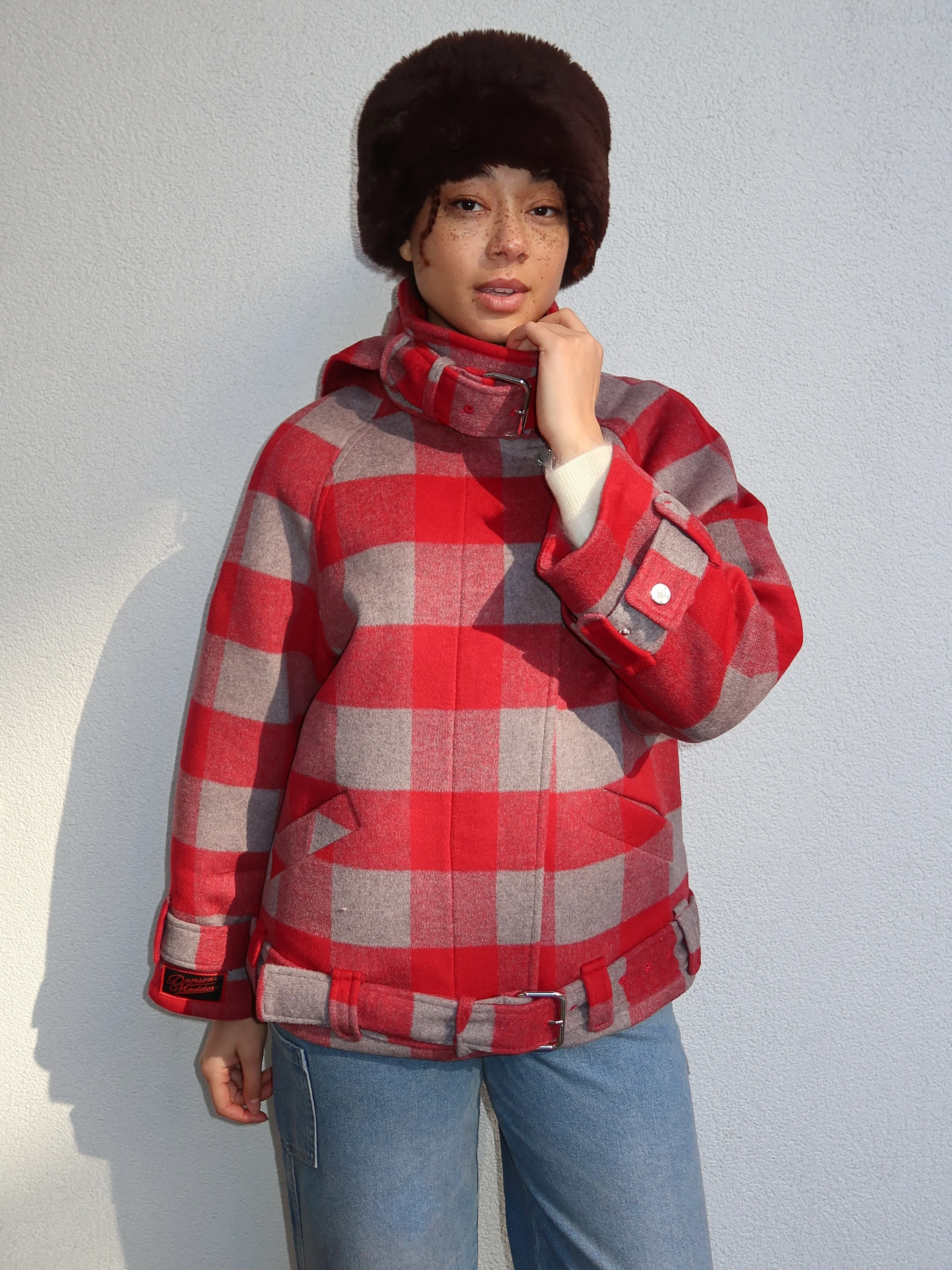 Polly Wool Bomber in Red - Image 4