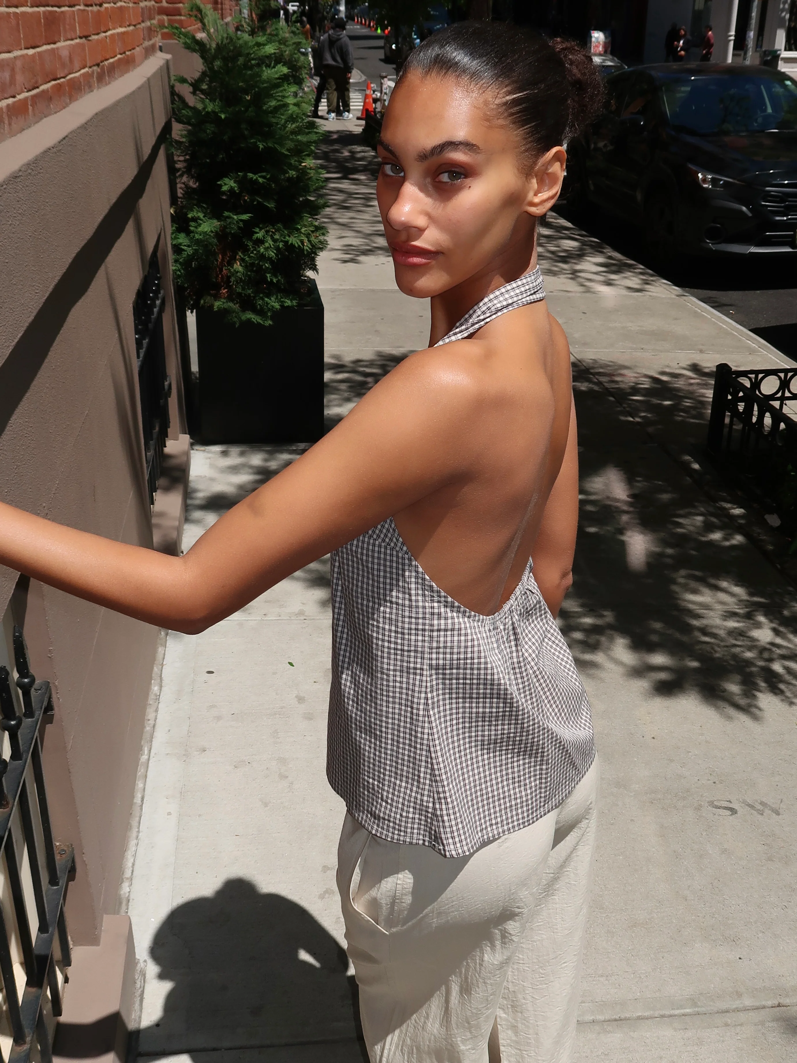 Posie Top in Black Plaid - Image 3
