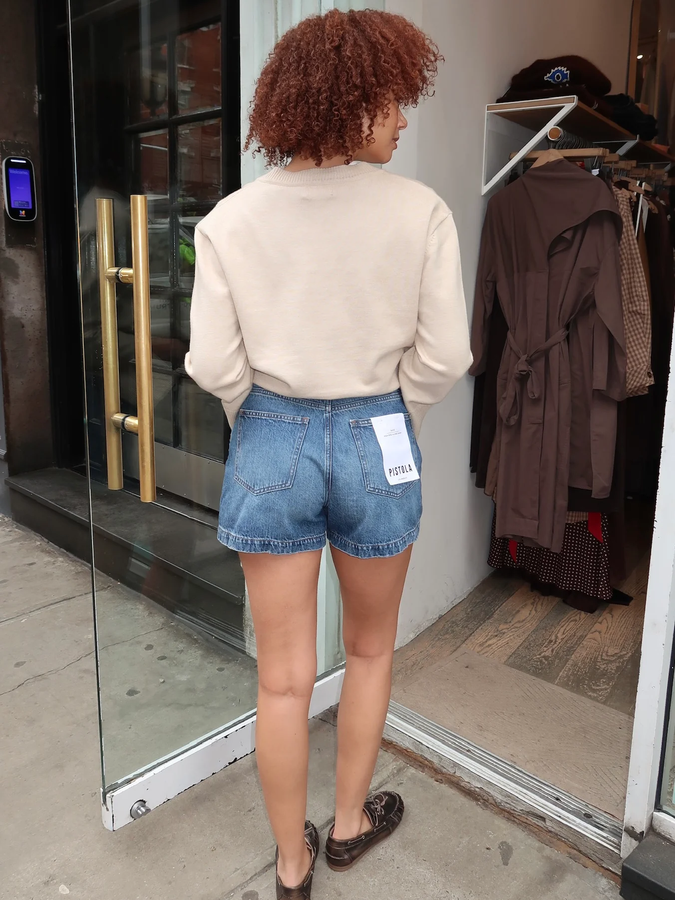Saige High Waist Shorts in Wishbone - Image 3