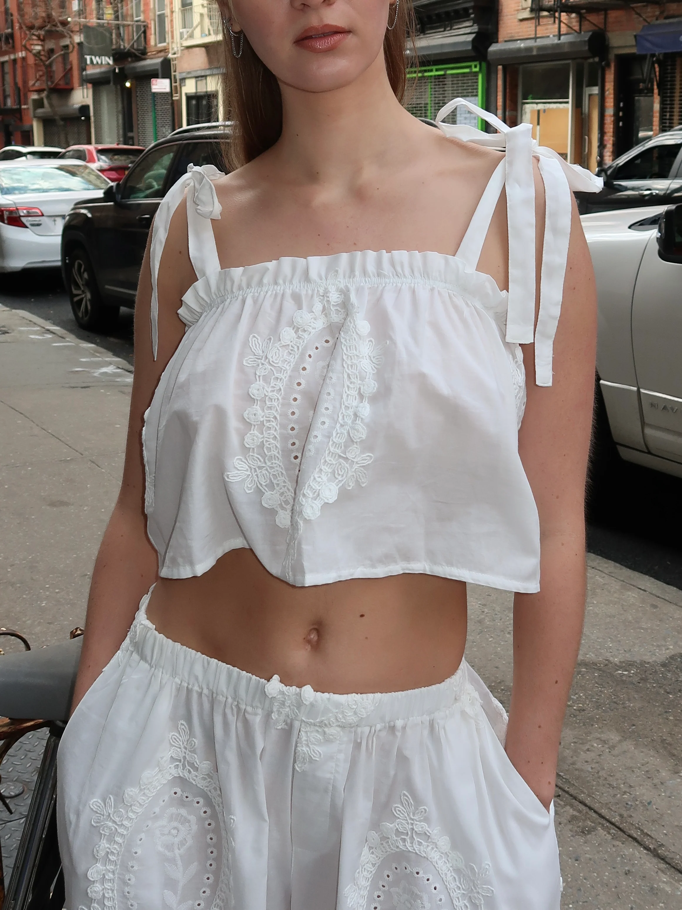 Saylor Cami in White Embroidery - Image 2