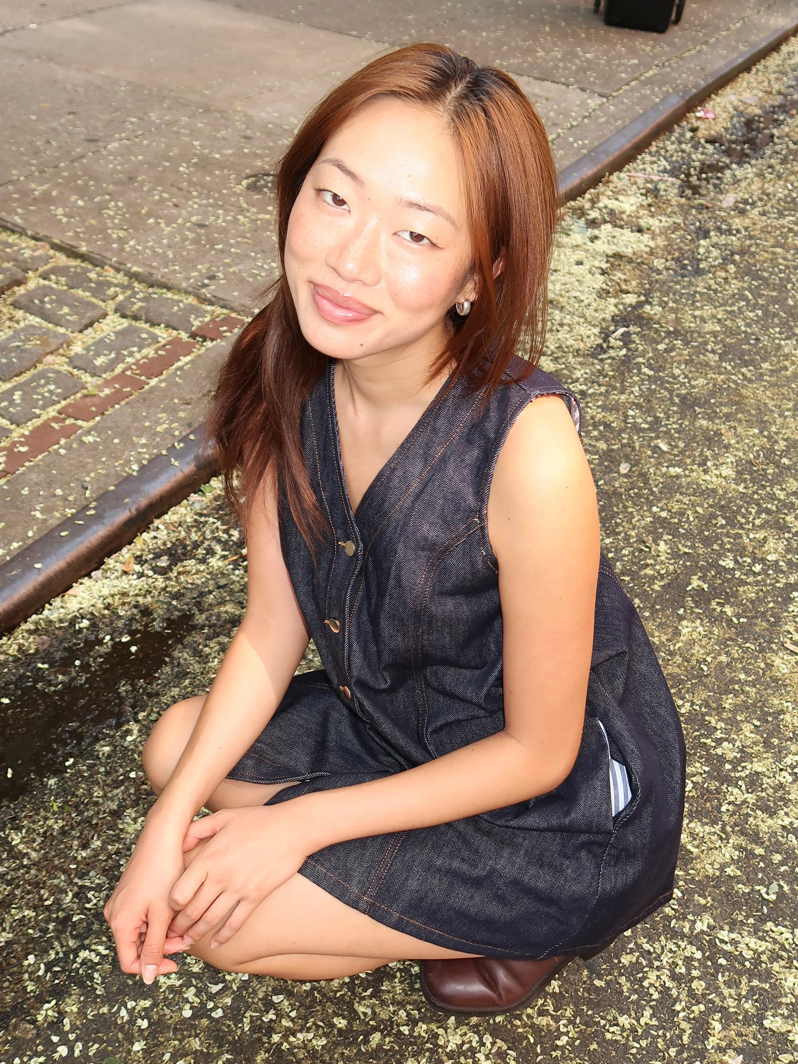 Suzie Denim Mini Dress in Indigo - Image 4