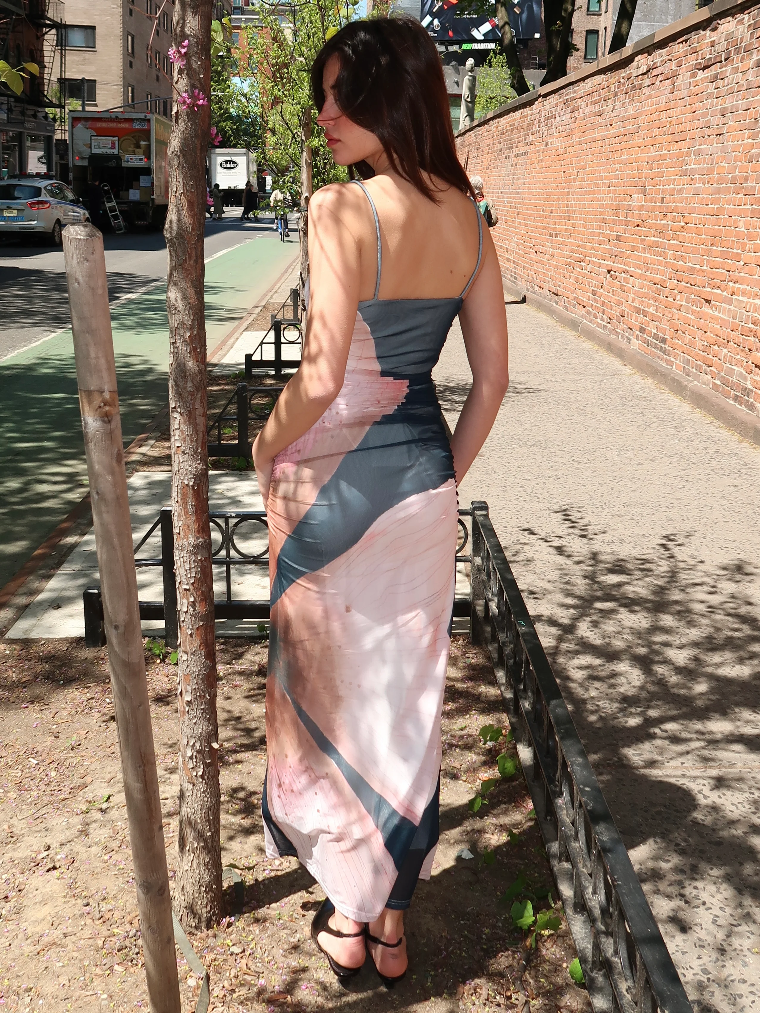 Verona Dress in Charcoal Petal Garden - Image 3