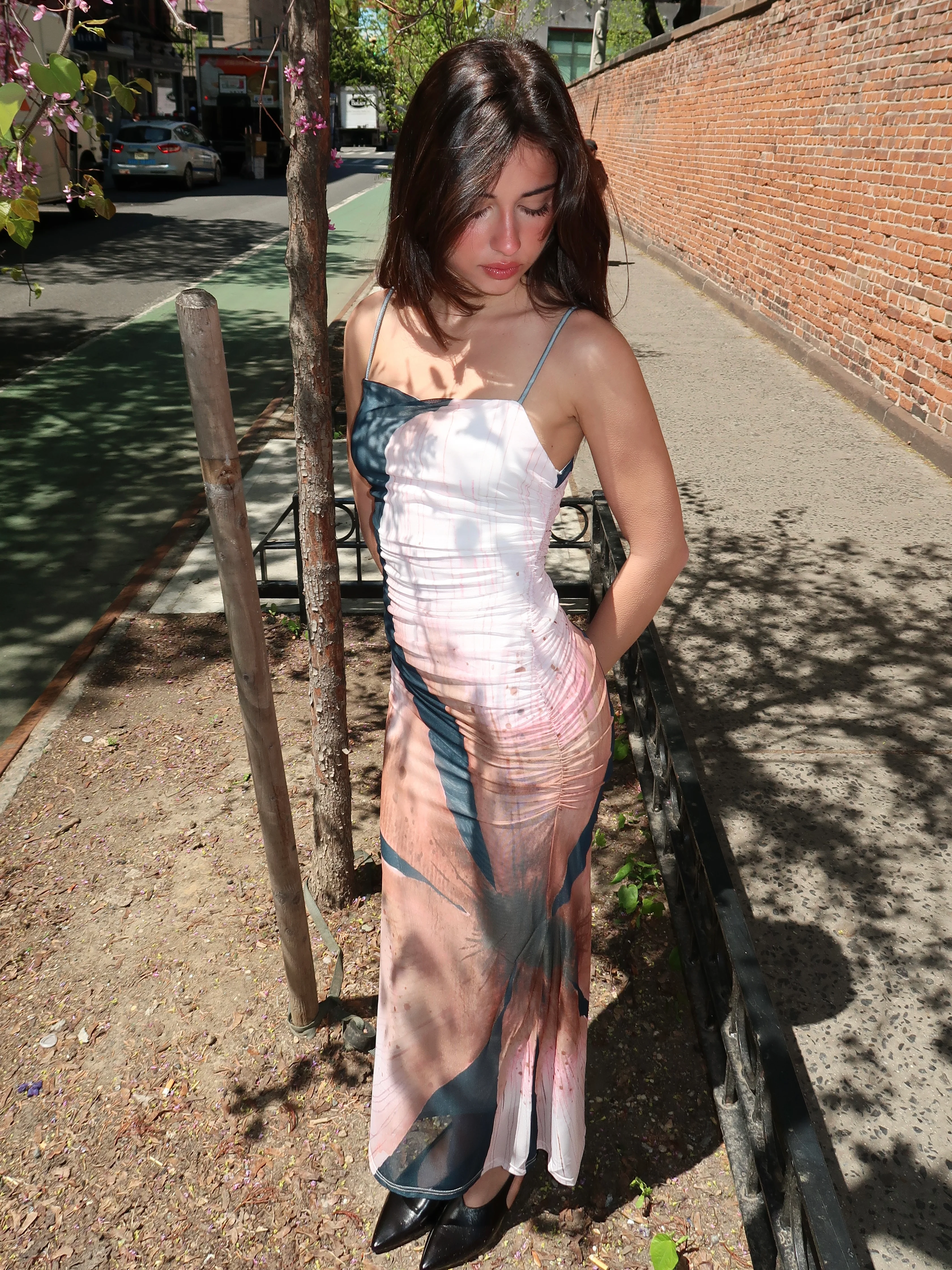 Verona Dress in Charcoal Petal Garden - Image 4