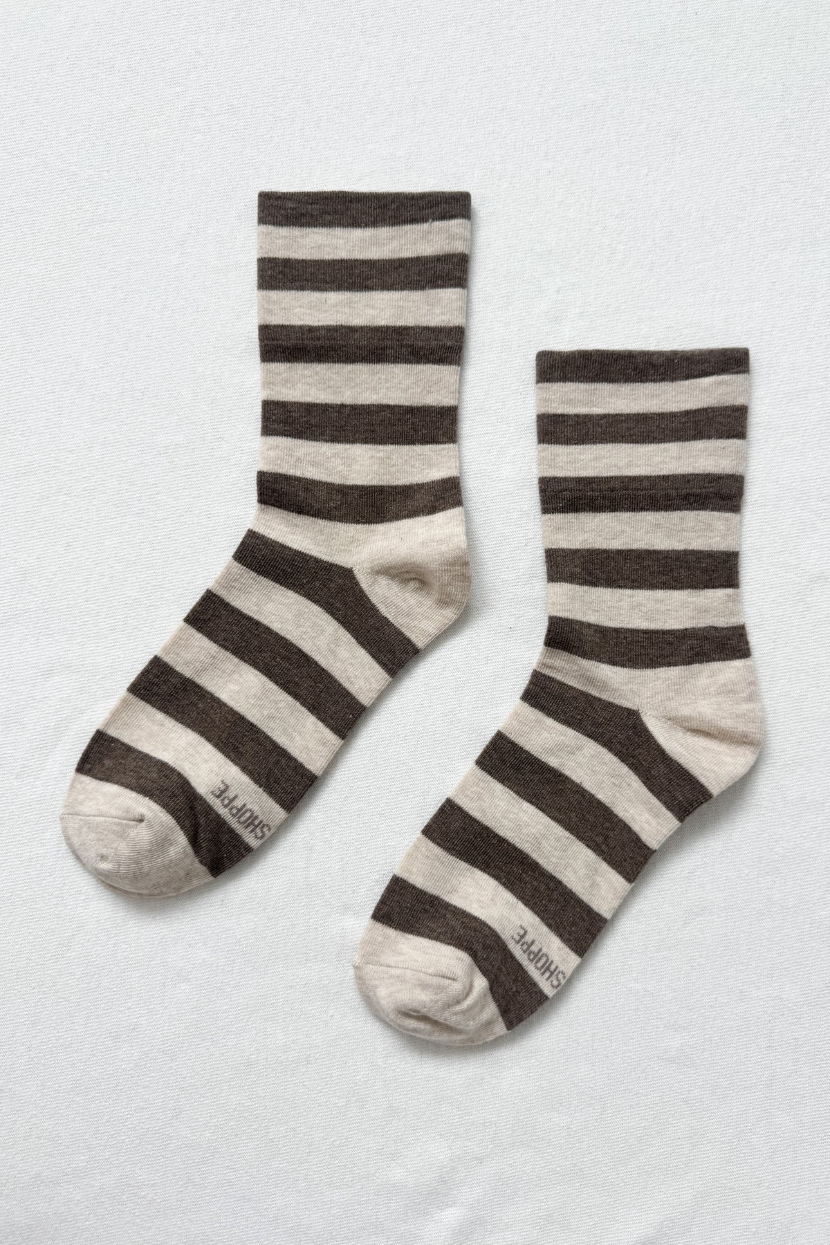 Wally Socks in Wide/Brown Stripe - Image 2